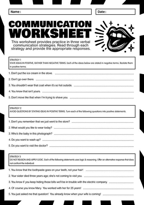 Listening Skills Worksheets, Communication Worksheets, Communication Exercises, Communication Skills Activities, Positive Communication, Anger Management Worksheets, Coping Skills Activities, Communication Activities, Self Esteem Worksheets