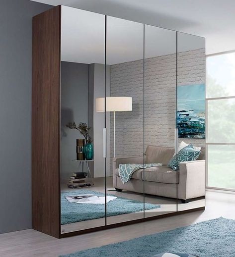 1. Hinged 2. Floor to ceiling 3. Wood facade 4. Laser cut design for ventilation a. Side external b. Top and bottom interior Cupboard With Mirror, Sliding Mirror Wardrobe, Mirror Cupboard, Mirrored Wardrobe Doors, Materials Board Interior Design, Mirror Closet Doors, Bedroom Interior Design Luxury, Wardrobe Door Designs, Wood Wardrobe