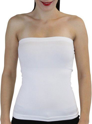 White Beige, Tube Top, Strapless Top, Black White, Women's Top, White, Black