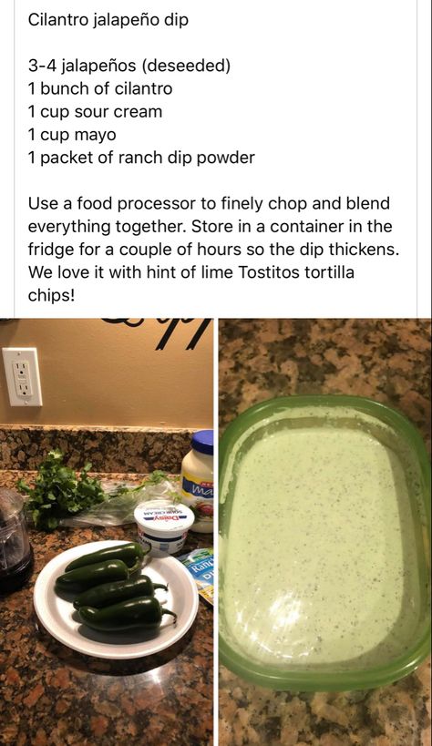 Cilantro Jalapeno Dip, Cold Dip, Chip Dip Recipes, Cold Dip Recipes, Jalapeno Dip, Football Snacks, Dip Recipes Easy, Ranch Dip, Game Day Snacks