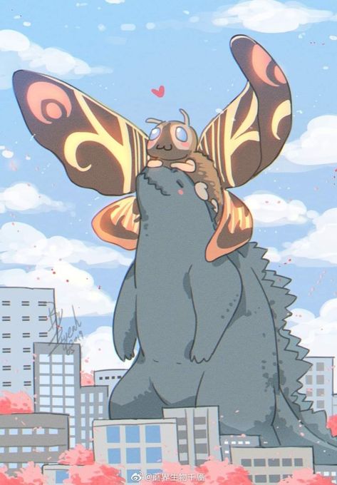 Godzilla And Mothra, Godzilla Tattoo, Monster Verse, Godzilla Funny, Godzilla Comics, Godzilla Wallpaper, All Godzilla Monsters, Images Kawaii, Kaiju Art