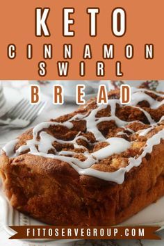 Keto Cinnamon Bread, Crystal Recipes, Desert Bread, Keto Pastry, Icing Drizzle, Keto Muffins, Keto Breakfasts, Keto Cinnamon, Best Keto Bread