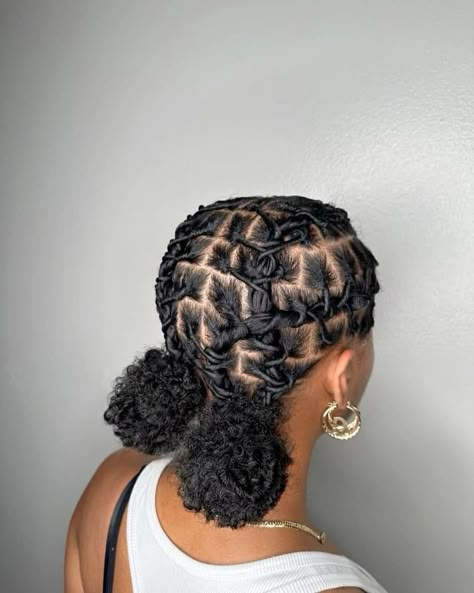 Loc Updo For Short Locs, Retwist Locs Style Bun, Loc Hairstyles For Thick Locs, Style For Dreads Black Women, Loc Hairstyles Down, Black Locs Aesthetic, Dread Styles For Short Hair, Cute Hairstyles For Short Dreads, Loc Bun Short Locs