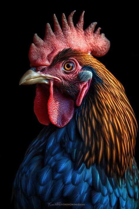 Pet Portrait Tattoos, African Animals Photography, Colorful Rooster, Birds Photography Nature, Portrait Tattoos, Animal Tattoo Ideas, Rooster Painting, Desain Quilling, Different Artists