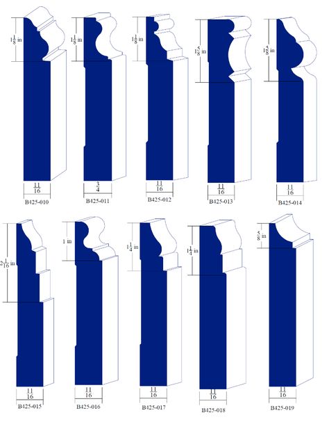 Catalog Moulding Knives Baseboards-A Floor Skirting, Baseboard Styles, Craftsman Style Bungalow, Classical Interior, Moulding Profiles, Joinery Details, Door Molding, Hotel Interior Design, Decorative Mouldings