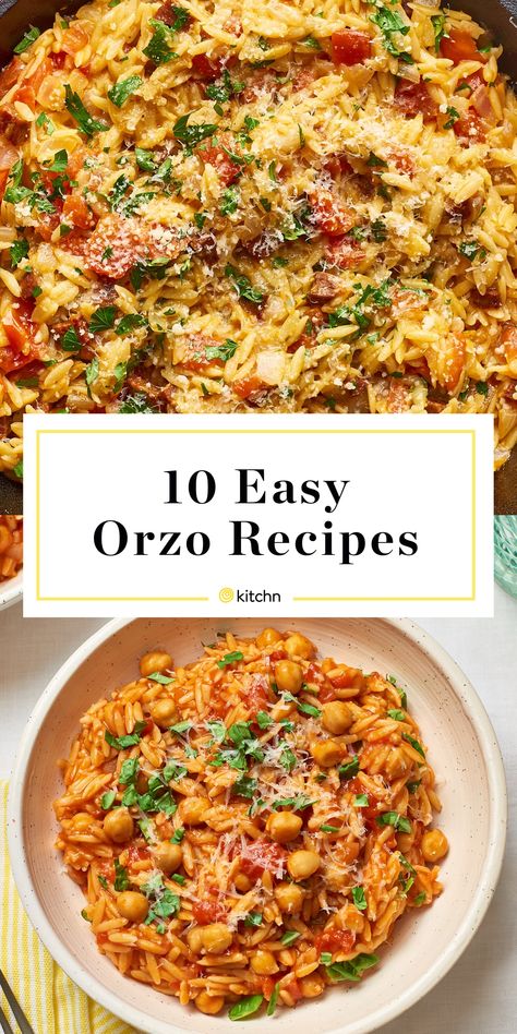 Easy Orzo Recipes, Orzo Recipes Healthy, Orzo Recipes Side, Orzo Dinner Recipes, Recipes For Pasta, Easy Orzo, Orzo Pasta Recipes, Orzo Dishes, Make Ahead Salads