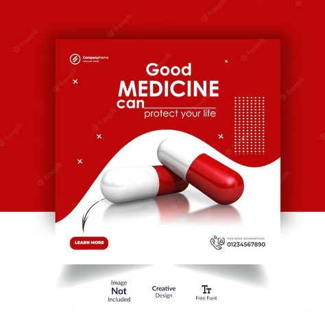 Premium Vector | Vector medicine instagram post design template Medical Artwork, Instagram Post Design, Pharmacy Design, Aesthetic Medicine, Website Banner, Post Design, Pharmacy, Banner Design, Design Template