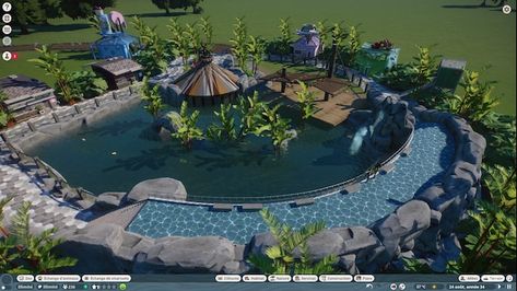 Planet Zoo Otter Habitat, Otter Habitat, Otter Enclosure, Zoo Habitats Design, Planet Zoo Habitat Ideas, Zoo Boo, Zoo Architecture, Architecture Concept Drawings, Sea Lion