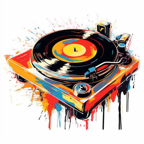 Grow in ink with our record player clipart in impressionistic art style. Economical image paradise. Subscribe and save monthly. Turntables Art, Retro Music Art, Images Pop Art, Retro Record Player, Impressionistic Art, Music Artwork, Music Images, Vintage Poster Art, Impressionist Art