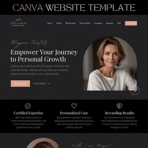 Website design Coaching Landing Page Design, Life Coaching Website Design, Website Design Coaching, Coaching Website Design Inspiration, Coaching Landing Page, Life Coach Websites, Coaching Website Design, Life Coach Website, Hair Website