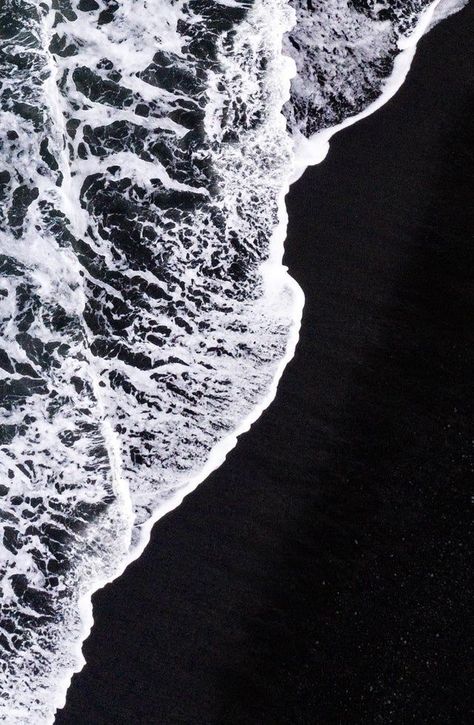 Iceland Wallpaper, Black Ocean, Abstract Landscapes, Black Sand Beach, Dark Photography, Black Sand, Brutalism, Room Posters, Abstract Wallpaper