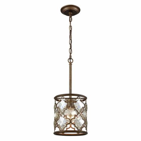 ELK Lighting Armand 31094/1 Pendant Light | Hayneedle Quatrefoil Pattern, Laser Cut Patterns, Elk Lighting, Mini Pendants, Kitchen Remodeling, Large Crystals, Ceiling Light Fixtures, Mini Pendant, Matte Gold