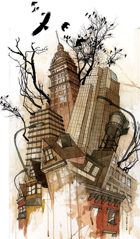 Chronic Buildings City Collage, Arte Cholo, Gcse Art Sketchbook, Building Painting, Collage Art Projects, Architecture Collage, Architecture Painting, Building Art, A Level Art