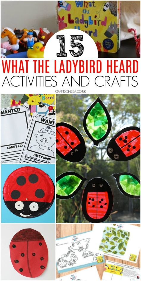 what the ladybird heard activities and crafts for kids #kidscrafts #eyfs Sea Creature Craft, What The Ladybird Heard Activities, Minibeasts Eyfs, What The Ladybird Heard, Minibeasts Activities, Crafts Organization, Crafts Table, Farm Animal Crafts, Crafts And Activities For Kids