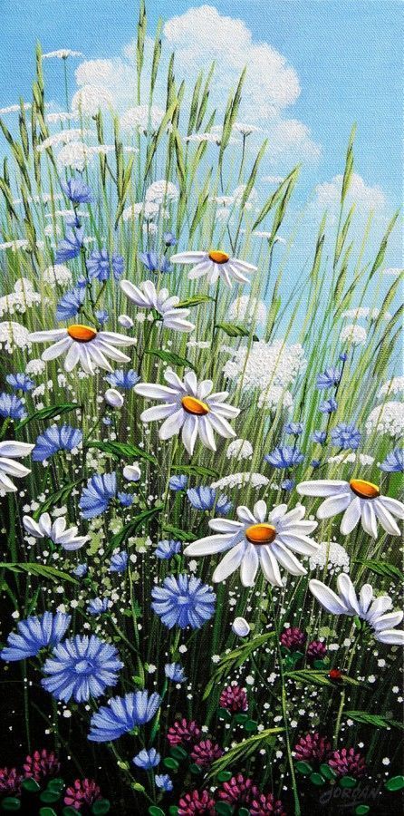 This blog will celebrate each new day in a variety of ways. Nature, some of my own photos, art, and sometimes comics and cartoons that I especially like. Enjoy! Painting Techniques, Acrylic Paintings, Acrylic Art, White Daisies, 수채화 그림, Flower Art Painting, Alam Semula Jadi, Pictures To Paint, Painting Projects