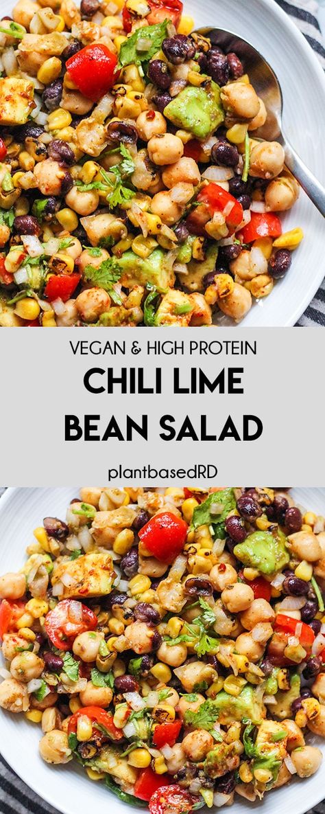 Chickpea Black Bean, Bean Salad Vegan, Vegan Bean Salad, Gluten Free Plant Based, Black Bean Salad, Plant Based Diet Recipes, Salad Vegan, Vegetarian Salads, Vegan Salad Recipes