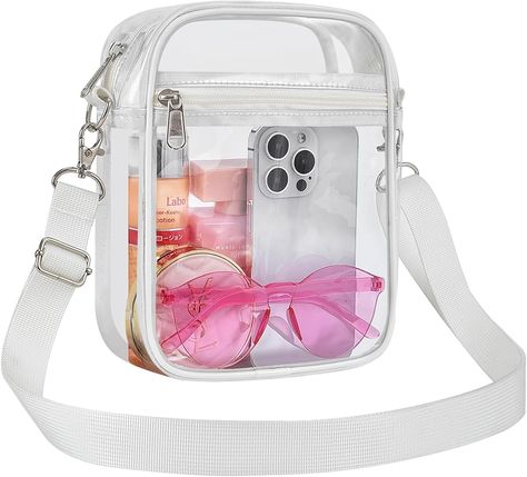 Amazon.com: USPECLARE Clear Purse Stadium Clear Messenger Bag Stadium Approved for Men and Women Clear CrossBody Bag : Clothing, Shoes & Jewelry Stadium Bag, Clear Purses, Discount Dance, Transparent Bag, Clear Bag, Clear Bags, Small Wallet, Sport Event, White Bag