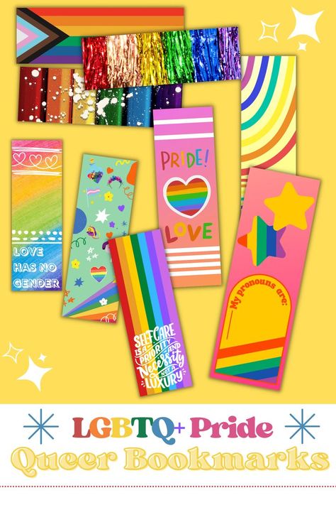 Bookmark Printable, Club Accessories, Gay Pride Month, Heart Bookmark, Book Cafe, Month Gifts, Lgbtq Pride, Pride Month, Community Group