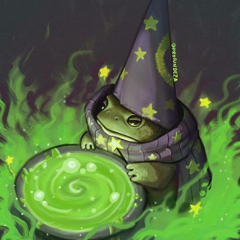 Frog Oc, Frog With Mushroom, Wizard Frog, Cartoon Frog, A Frog, Scientists, Wizard, On Twitter, Stars