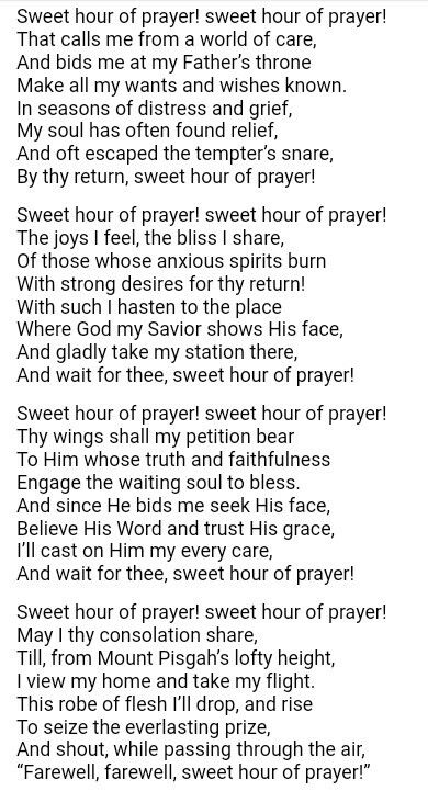 Sweet Hour of Prayer Hymn lyrics Songs, Psalms, Sweet Hour Of Prayer, Hymn Lyrics, Hymns Lyrics, Spiritual Songs, All I Want, Word Of God, Bible