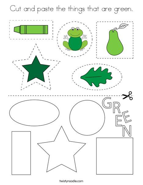 Cut and paste the things that are green Coloring Page - Twisty Noodle Green Worksheet Preschool, Green Color Worksheet, Green Activity Preschool, Things That Are Green Preschool, Color Green Activities For Toddlers, Green Color Activities For Preschool, Green Preschool Activities, Green Color Activities, Color Green Crafts For Toddlers