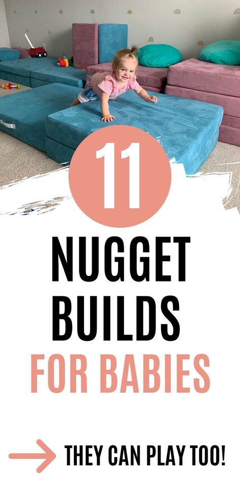 11 nugget builds for babies Easy Nugget Builds, Nugget Couch Room Ideas, Two Nuggets Builds, Nugget Table Build, Nugget Basketball Build, Nugget Build Ideas, Nugget Set Up, Nugget Activities, Nugget Climbing Ideas