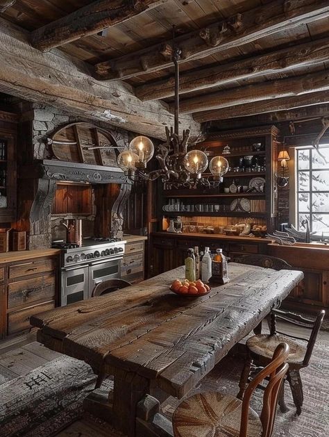 Island Table Ideas, Kitchen Island Table Ideas, Island Table, 100k Followers, Kitchen Decorating Ideas, Kitchen Island Table, Farmhouse Kitchen Island, Rustic Kitchen Design, Cabin Kitchens