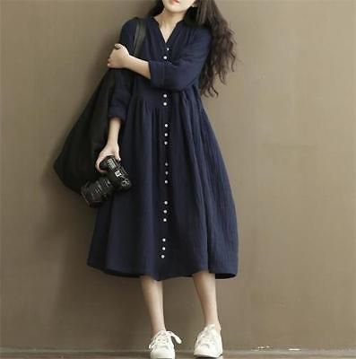 Look Boho Chic, Gorgeous Outfits, Marine Uniform, Cotton Linen Dresses, Fall Skirts, Vestido Casual, Dress Plus Size, Long Sleeve Midi Dress, Mode Vintage