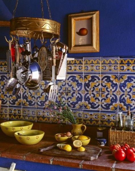 Boho Chic Kitchen Moroccan Tiles Kitchen, Bohemian Style Kitchen, Boho Chic Kitchen, Moroccan Kitchen, Spanish Kitchen, Bohemian Kitchen, Mexican Kitchens, Fireclay Tile, Decor Ikea