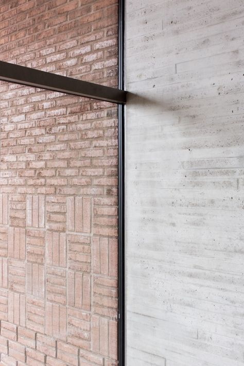 Saunalahti School by Verstas Architects Fredrikstad, Interior Brick, Brick Detail, Concrete Bricks, Brick Architecture, Brick Facade, Brick Patterns, Brick Building, Facade Architecture