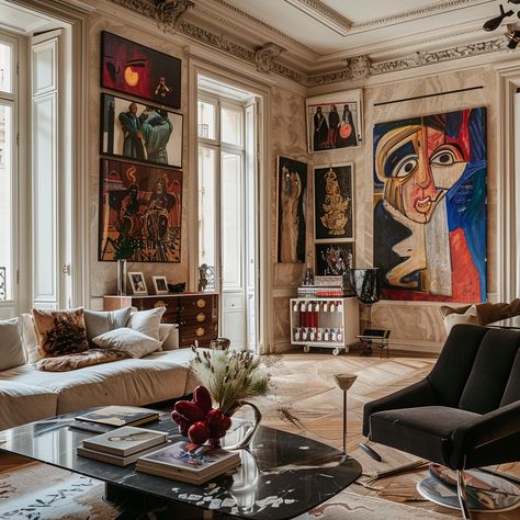 Paris Apartment Interiors, Paris Living Rooms, Paris Interiors, Parisian Decor, Parisian Interior, French Interior Design, French Apartment, Appartement Design, Color Guide