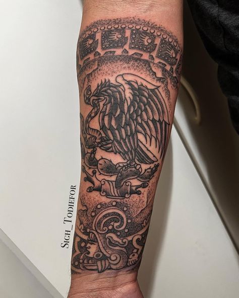 Mexican Shoulder Tattoo Men, Tattoo Ideas Aztec Mexican, Mens Mexican Tattoos, Mexico Sleeve Tattoo, Mexican Arm Sleeve Tattoos, Female Mexican Tattoos, Mexican Arm Tattoo, Mexican Theme Tattoo Sleeve, Mexican Art Tattoos Men