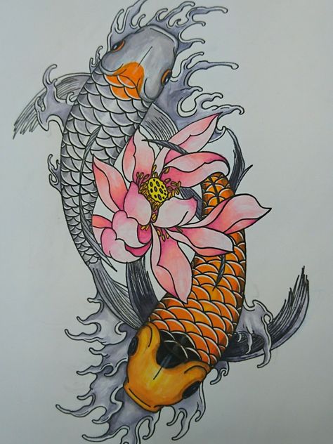 Japanese Style Tattoos Women, Japanese Tattoo Designs Flower, Japanese Koi Fish Tattoo Design Lotus Flowers, Pisces Leg Tattoo, Koi Fish Tattoo Design For Women, Coi Fish Tattoo For Women, Traditional Japanese Tattoos For Women, Koifish Japanese Tattoo, Koi Fish Leg Tattoo