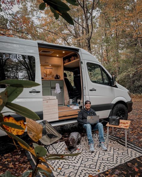 Vanlife | Jarred + Ashley on Instagram: “Scouting out Zoom backgrounds like 👀⛰ Having a mobile office has been an absolute game changer for us. Time to take our office to the…” Work From Home Setup, Instagram Feed Goals, Home Setup, Vans Outfit, Mobile Office, Off Grid, Work From Home, Camper Van, Game Changer