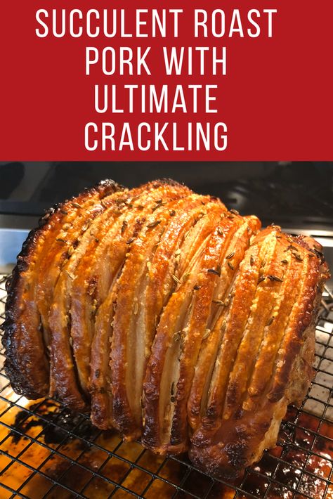 Roast Pork Crackling, Crackling Recipe, Recipes Chili, Pasta Bread, Sandwich Lunch, Cake Pizza, Pork Leg, Bread Sandwich, Pork Shoulder Roast