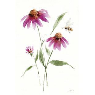 Painting Flowers With Acrylics, Spring Watercolor Flowers, Wildflower Painting Easy, Coneflower Cards, Watercolour Poppies, V Art, Watercolor Wildflowers, Watercolor Flower Art, Spring Painting