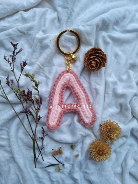 Crochet letter keychain K Letter, Crochet Letters, Letter Keychain, Handmade Things, Fb Page, A Letter, Crochet