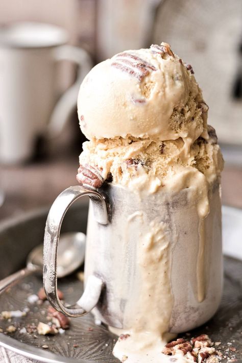 Butter Pecan Ice Cream Recipe, Brown Butter Bourbon, Bourbon Ice Cream, Bourbon Butter, Bourbon Recipes, Butter Pecan Ice Cream, Ice Cream Photography, Nicole Johnson, Vanilla Ice Cream Recipe