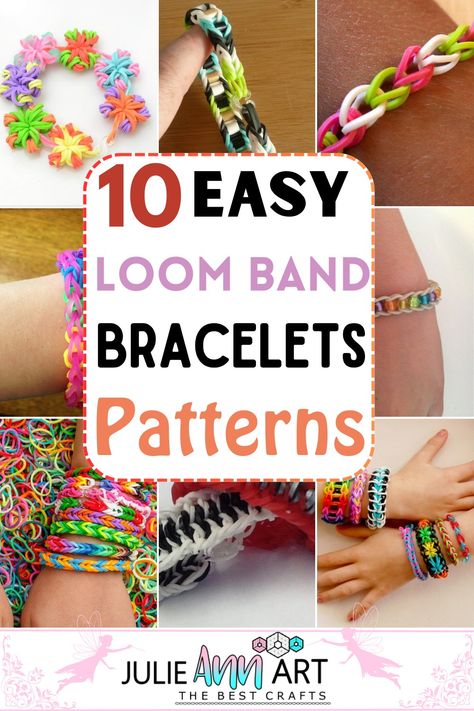 Basic Rainbow Loom Bracelet, How To Use Rainbow Loom Board, How To Make Rubberband Bracelets, Rainbow Loom Bracelets Easy Without Loom, Rubberband Loom Patterns, Happy Loom Bracelet Patterns, Loom Keychain Rubber Bands, Simple Rainbow Loom Bracelets, Rubber Band Loom Tutorial