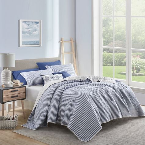 Breakwater Bay Gilford Quilt Set & Reviews | Wayfair Tufted Comforter, Cotton Quilt Set, Twin Xl Comforter, Striped Quilt, King Comforter Sets, King Pillows, Queen Comforter Sets, Bedding Stores, Queen Comforter