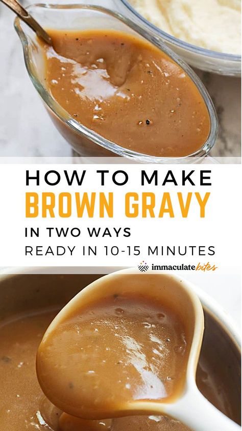 Best Brown Gravy Recipe, Quick Gravy Recipe, Make Brown Gravy, Brown Gravy Recipe Easy, Easy Homemade Gravy, Easy Brown Gravy, Homemade Brown Gravy, Brown Gravy Recipe, Homemade Gravy Recipe