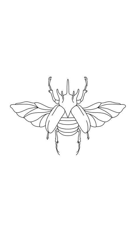 Line Work Bug Tattoo, Minimalist Insect Tattoo, Sunflower Tattoo Sketch Simple, Beetle Tattoo Design Simple, Beetle Bug Drawing, Bug Line Tattoo, Insect Line Drawing, Beetle Drawing Tattoo, Bug Tattoo Outline