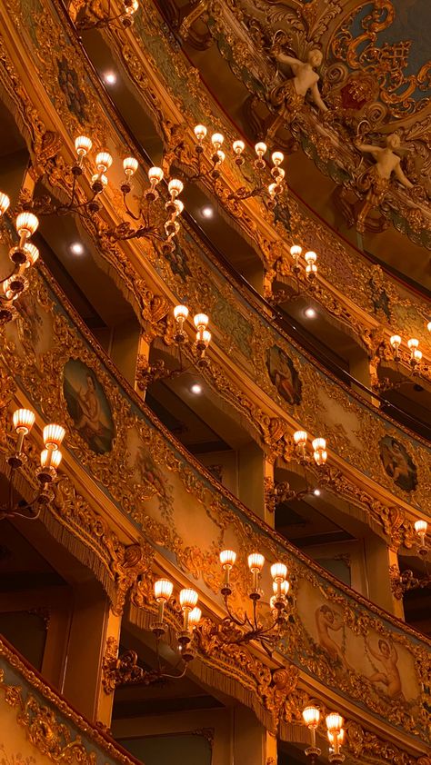 #venice #italy #theatre #ballet #aesthetic Opera Ballet Aesthetic, Elizabethan Theatre Aesthetic, Yellow Theatre Aesthetic, Old Theater Aesthetic, Dark Academia Ballroom, Italy Theatre, Old Theatre Aesthetic, Teatro Aesthetic, Aesthetic Theatre