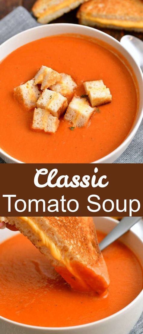 Tomato Soup, Easy Homemade Tomato Soup, Homemade Tomato Soup Recipe, Best Tomato Soup, Tomato Soup Easy, Comforting Soup, Homemade Soup Recipe, Tomato Soup Recipes, Easy Soups