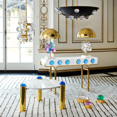 Shop This Modern American Glamour Look at Jonathan Adler | Pelican Hill Magazine Console Modern, Futuristic Furniture, Modern Console, 5 Light Chandelier, Gio Ponti, Furniture Hacks, Jonathan Adler, French Furniture, Cocktail Table