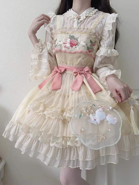 Rococo Fashion, Apricot Color, Lolita Outfits, School Dress, Japanese Dress, Japanese School, Kawaii Fashion Outfits, Dress Princess, School Dresses