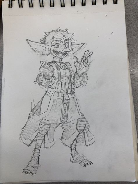 Goblin Body Reference, How To Draw Goblins, Goblin Drawing Sketches, Goblin Pose Reference, Dice Goblin Art, Goblin Drawing Reference, Goblins Drawing, D&d Goblin, Goblin Doodle