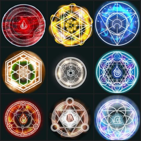 The Elementalists - Attunement Choices The Elementalists, Magic Circle Design, Elemental Powers Magic, Magic Circle Art, The Elementalists, Spell Circle, Magic Circles, Elemental Magic, Elemental Powers