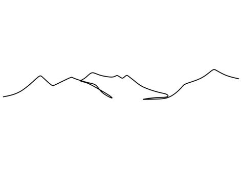 Mountain landscape continuous one line vector drawing. Beautiful view with mountains and fresh air. Nature, rock panoramic sketch. Holiday vacation concept isolated on white background Simple Mountain Drawing, Mountain Line Drawing, Drawing Landscapes, Mountain Outline, Line Wallpaper, Drawing Beautiful, Mountain Drawing, Line Vector, Lines Wallpaper