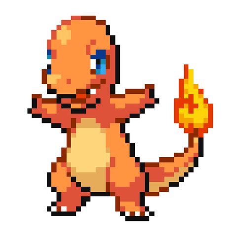 Charmander by Crow5467.deviantart.com on @DeviantArt Charmander Perler Bead Pattern, Perler Beads Charmander, Pokemon Pixel Art Gif, Charizard Sprite, Pokemon Pixel, Shiny Pokemon Pixel Art, Pixel Pokemon, Charmander Charmeleon Charizard, Fire Pokemon